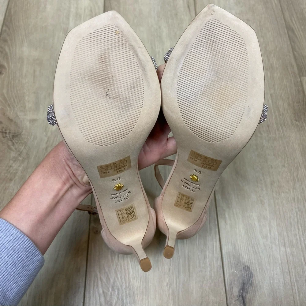 Stuart Weitzman Nudistcurve 100 Highshine Sandal Size 9.5